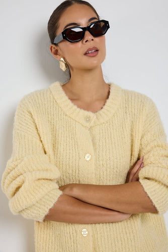 Ivy + Jack Teddy Chunky Crewneck Boucle Knit Cardigan - Butter Hyde Boutique