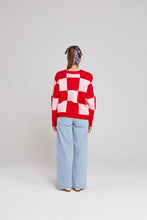 Load image into Gallery viewer, Thing Thing Cleo Check It Jumper - Pinky Tomato Hyde Boutique
