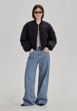 Load image into Gallery viewer, Commoners Cropped Bomber Jacket - Black
