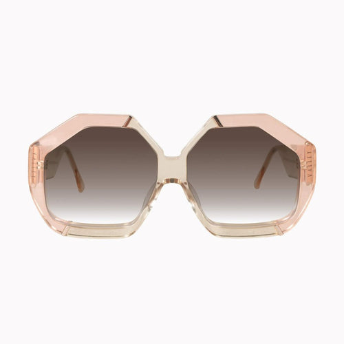 Valley Eyewear Colosseum - Crystal Pink, Champagne with Gold Metal / Brown Gradient Lens Hyde Boutique