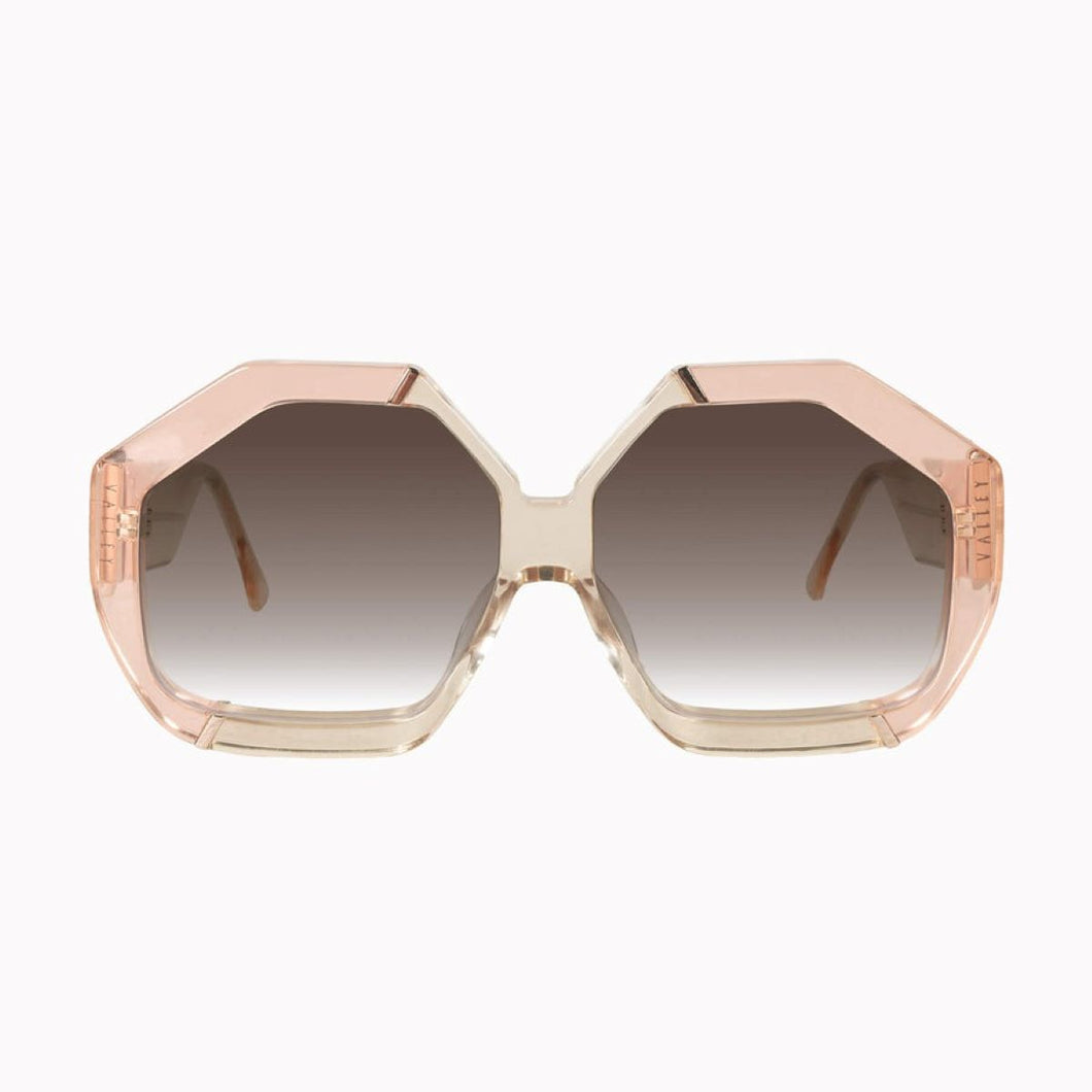 Valley Eyewear Colosseum - Crystal Pink, Champagne with Gold Metal / Brown Gradient Lens Hyde Boutique