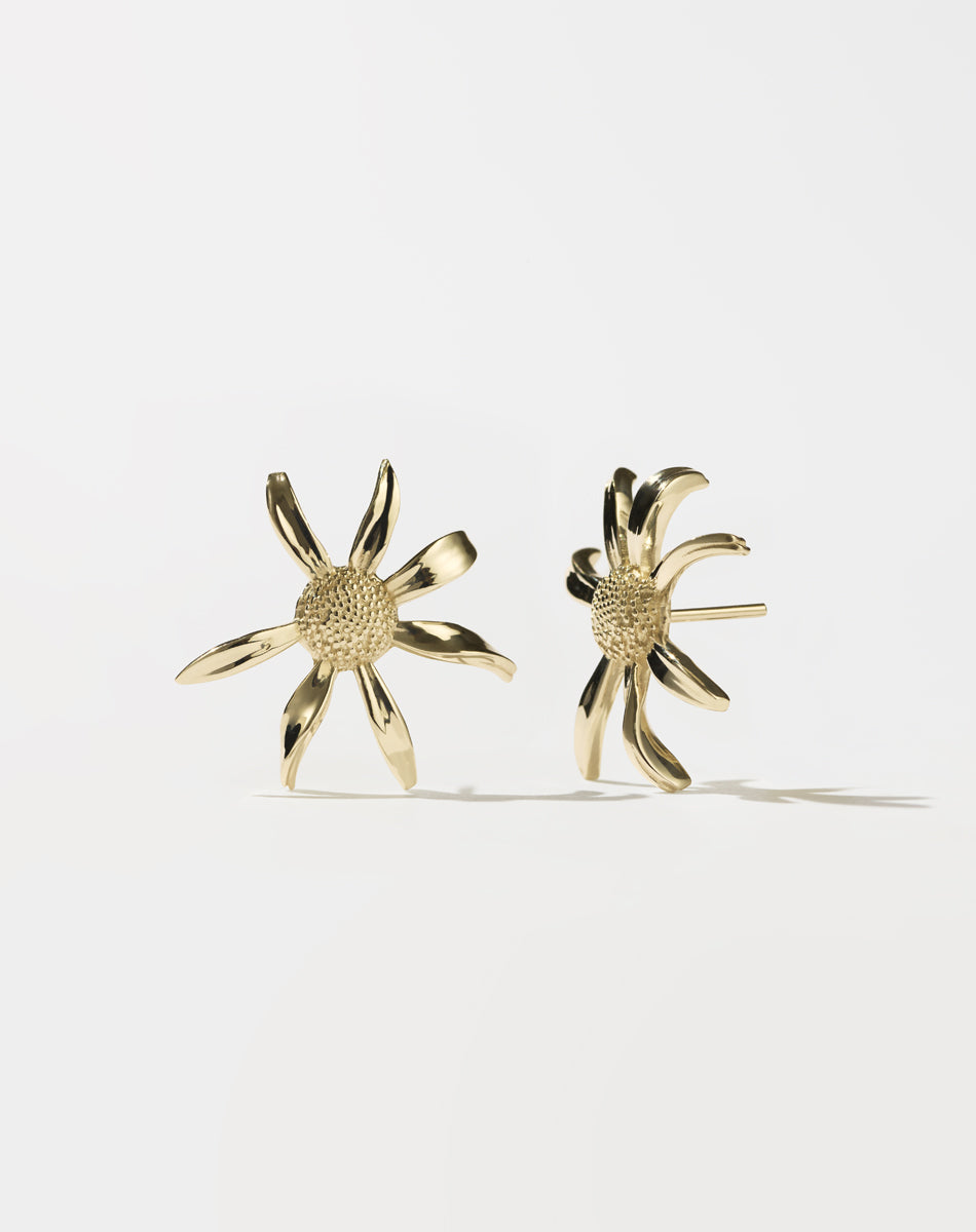 Meadowlark Large Daisy Earrings - Gold  Hyde Boutique   