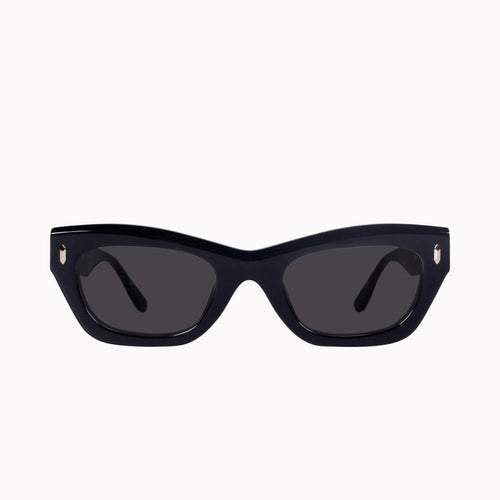 Valley Eyewear Delancey - Gloss Black with Gold Metal Trim / Black Lens Hyde Boutique