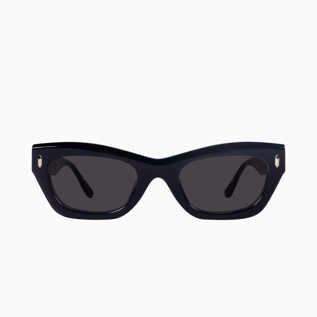 Valley Eyewear Delancey - Gloss Black with Gold Metal Trim / Black Lens Hyde Boutique