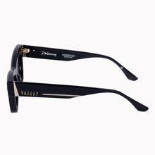 Load image into Gallery viewer, Valley Eyewear Delancey - Gloss Black with Gold Metal Trim / Black Lens Hyde Boutique
