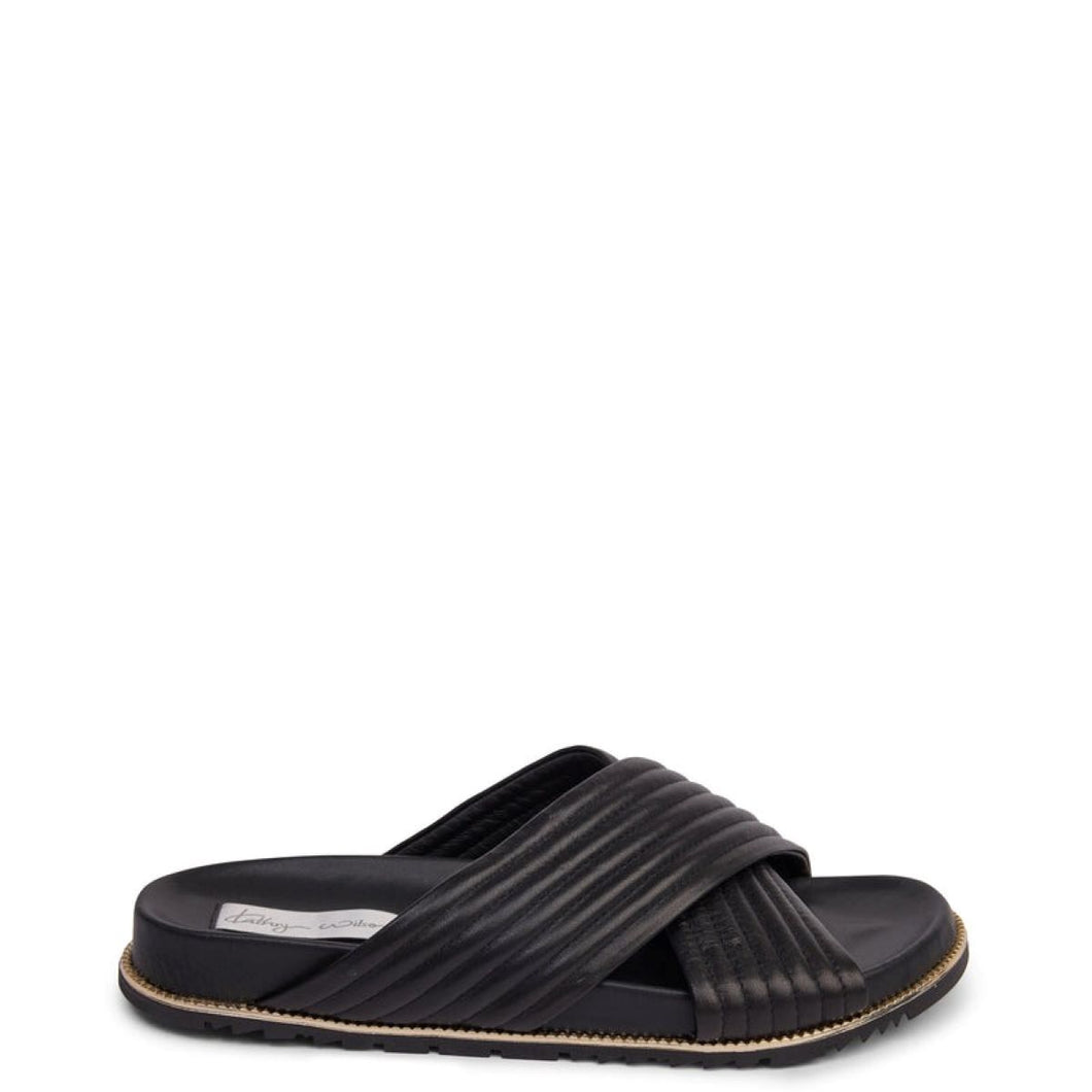 Kathryn Wilson Donna Slide - Black Calf Hyde Boutique