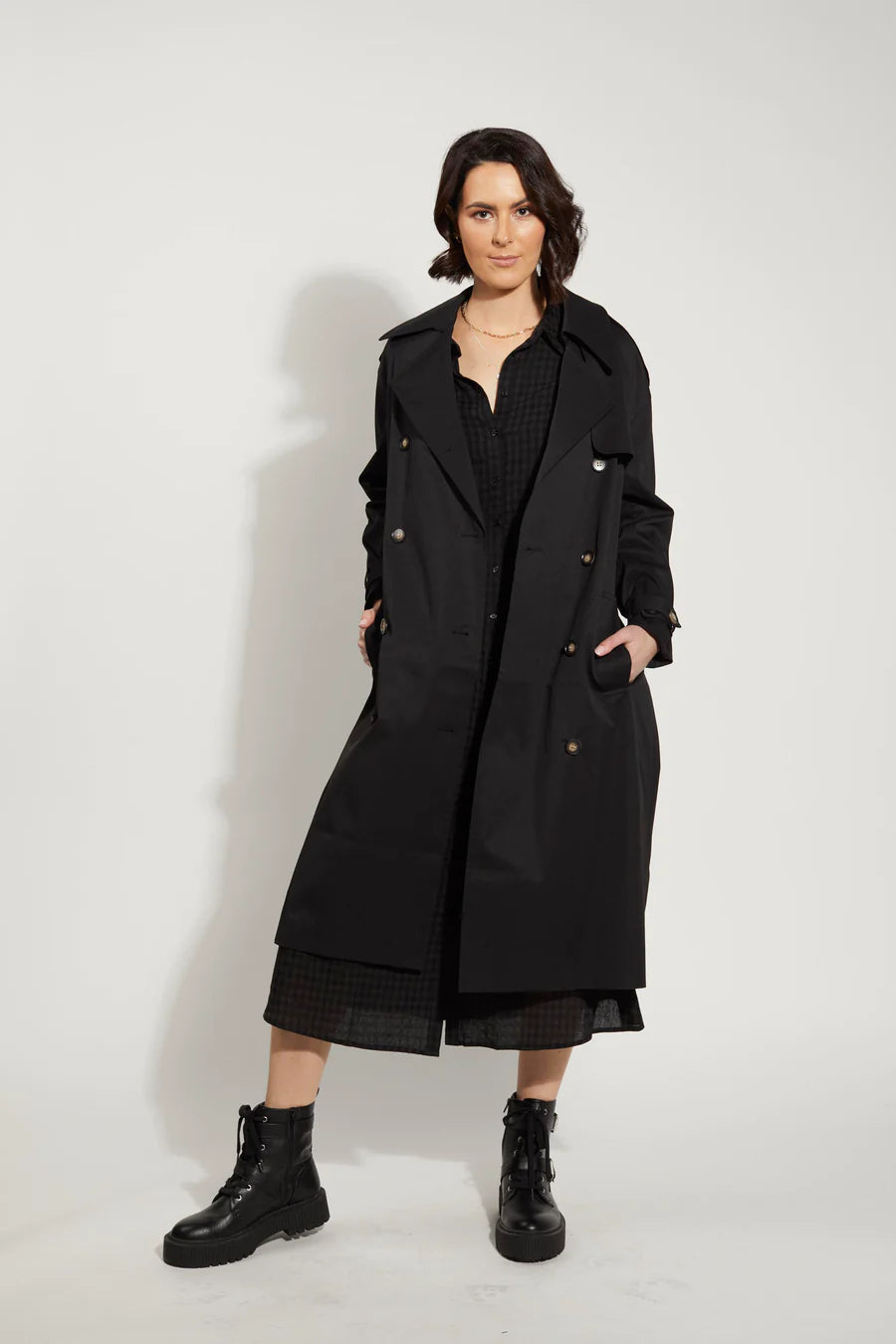 Drama the Label Lee Trench - Black  Hyde Boutique   