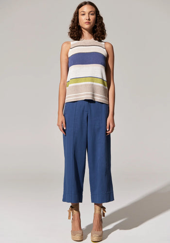 Pol Estel Stripe Knit Tank - Blue Multi  Hyde Boutique   