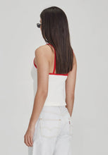 Load image into Gallery viewer, Commoners Fitted Rib Cami - White with Red Hyde Boutique
