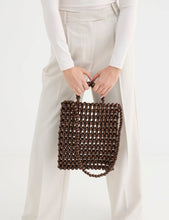 Load image into Gallery viewer, La Tribe Gia Beaded Tote Bag - Brown Hyde Boutique
