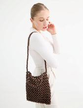 Load image into Gallery viewer, La Tribe Gia Beaded Tote Bag - Brown Hyde Boutique
