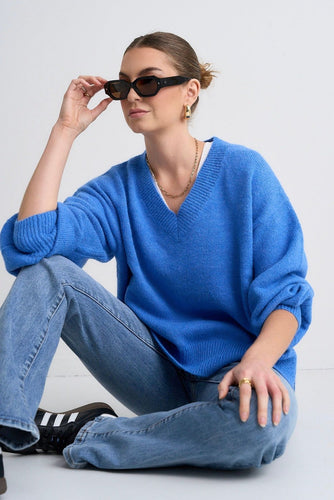 Ivy + Jack Harvest V Neck Knit Jumper - Azure Hyde Boutique