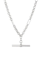 Load image into Gallery viewer, Porter Heritage T-Bar Necklace - White Gold
