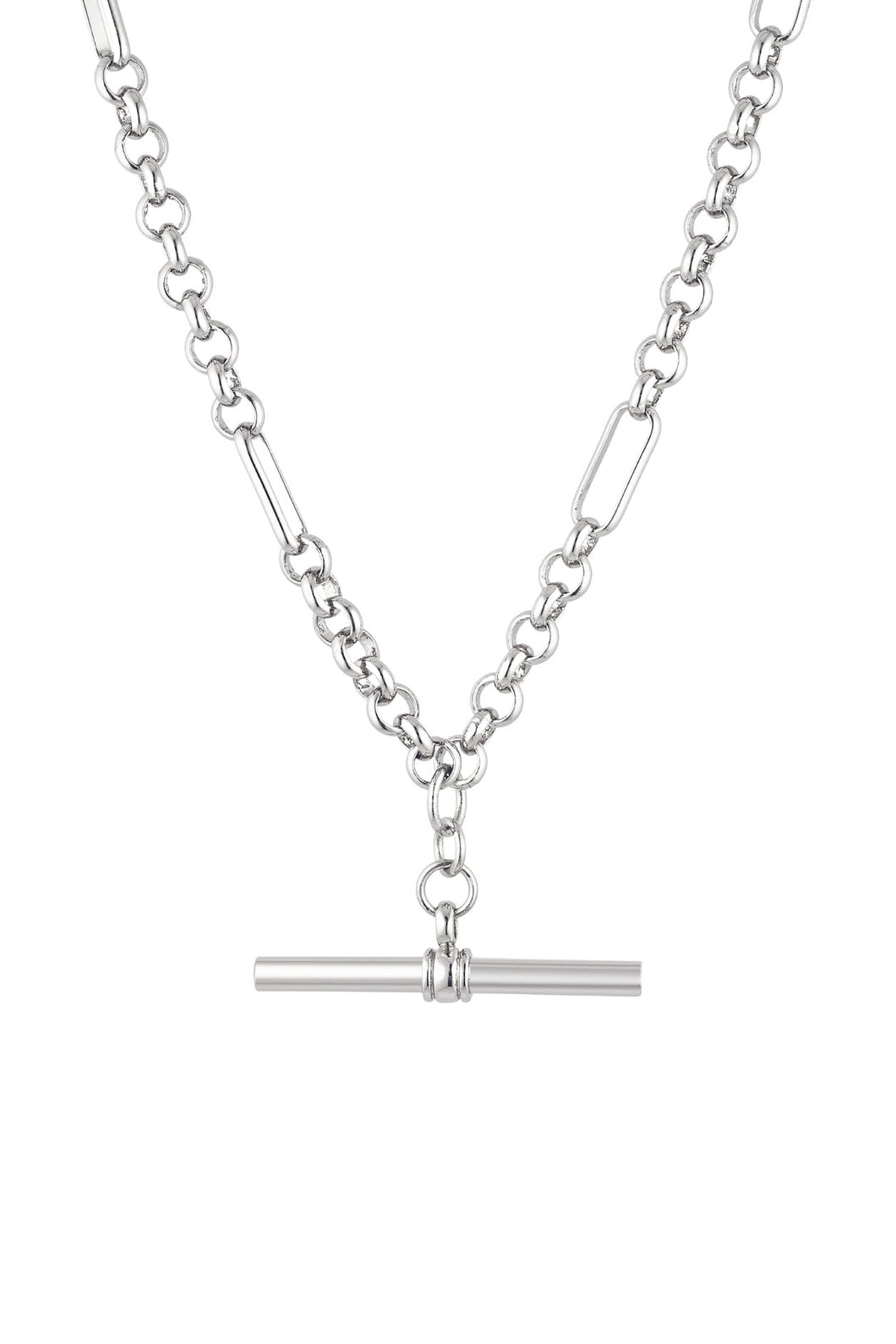 Porter Heritage T-Bar Necklace - White Gold