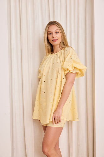 Caitlin Crisp Horizon Top - Yellow Broderie  Hyde Boutique   