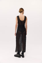 Load image into Gallery viewer, Harris Tapper Mira Lace Dress - Black Mesh Fringe Hyde Boutique
