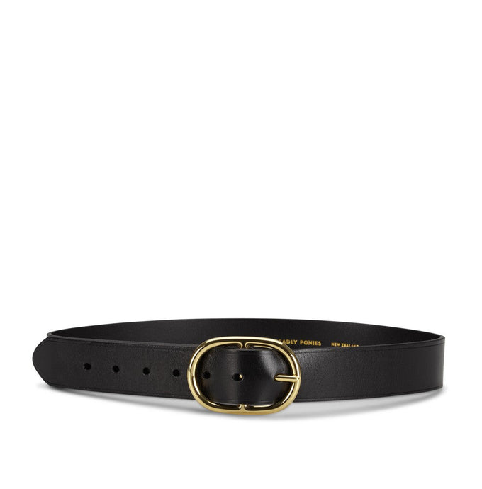 Deadly Ponies Wide Belt - Black/Brass 2024 Belts Deadly Ponies