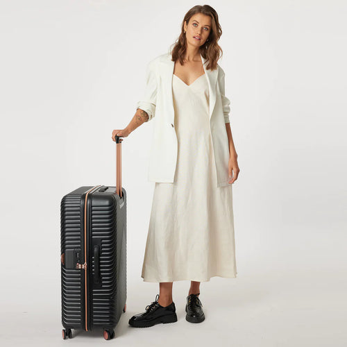 Saben Large Suitcase Luggage Bag - Black  Hyde Boutique   
