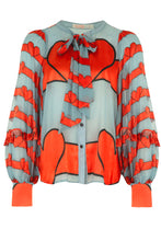 Load image into Gallery viewer, Coop by Trelise Cooper Can’t Tie Me Love Blouse - Blue &amp; Red  Hyde Boutique   
