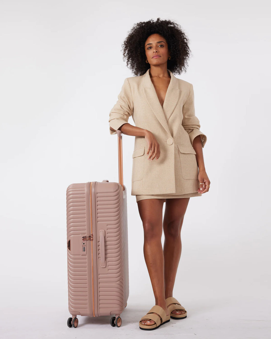 Saben Large Suitcase Luggage Bag - Dusky Rose  Hyde Boutique   