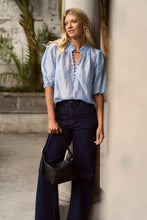 Load image into Gallery viewer, Ivy + Jack Closure High Neck Top - Pale Blue Hyde Boutique
