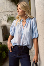 Load image into Gallery viewer, Ivy + Jack Closure High Neck Top - Pale Blue Hyde Boutique
