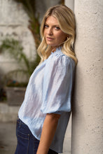 Load image into Gallery viewer, Ivy + Jack Closure High Neck Top - Pale Blue Hyde Boutique
