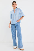 Load image into Gallery viewer, Ivy + Jack Closure High Neck Top - Pale Blue Hyde Boutique

