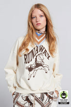 Load image into Gallery viewer, Karen Walker Runaway Carousel Organic Cotton Crewneck Sweatshirt - Ecru/Mocha Hyde Boutique

