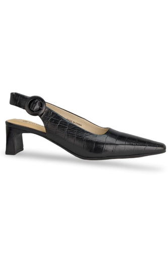 Chaos & Harmony Kind Heel - Black Croc Hyde Boutique