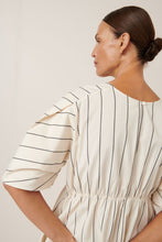 Load image into Gallery viewer, Kowtow Ellora Dress - Greige Pinstripe Hyde Boutique
