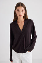 Load image into Gallery viewer, Laing Liv V Neck Cardigan - Chocolate Hyde Boutique
