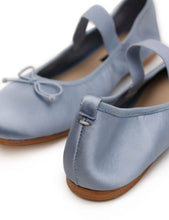 Load image into Gallery viewer, La Tribe Ballet Flat - Capri Blue Satin Hyde Boutique
