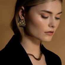 Load image into Gallery viewer, Silk &amp; Steel Lattice Earrings - Gold  Hyde Boutique   
