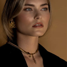 Load image into Gallery viewer, Silk &amp; Steel Lattice Earrings - Gold  Hyde Boutique   
