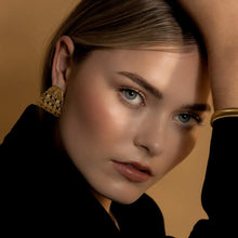 Load image into Gallery viewer, Silk &amp; Steel Lattice Earrings - Gold  Hyde Boutique   
