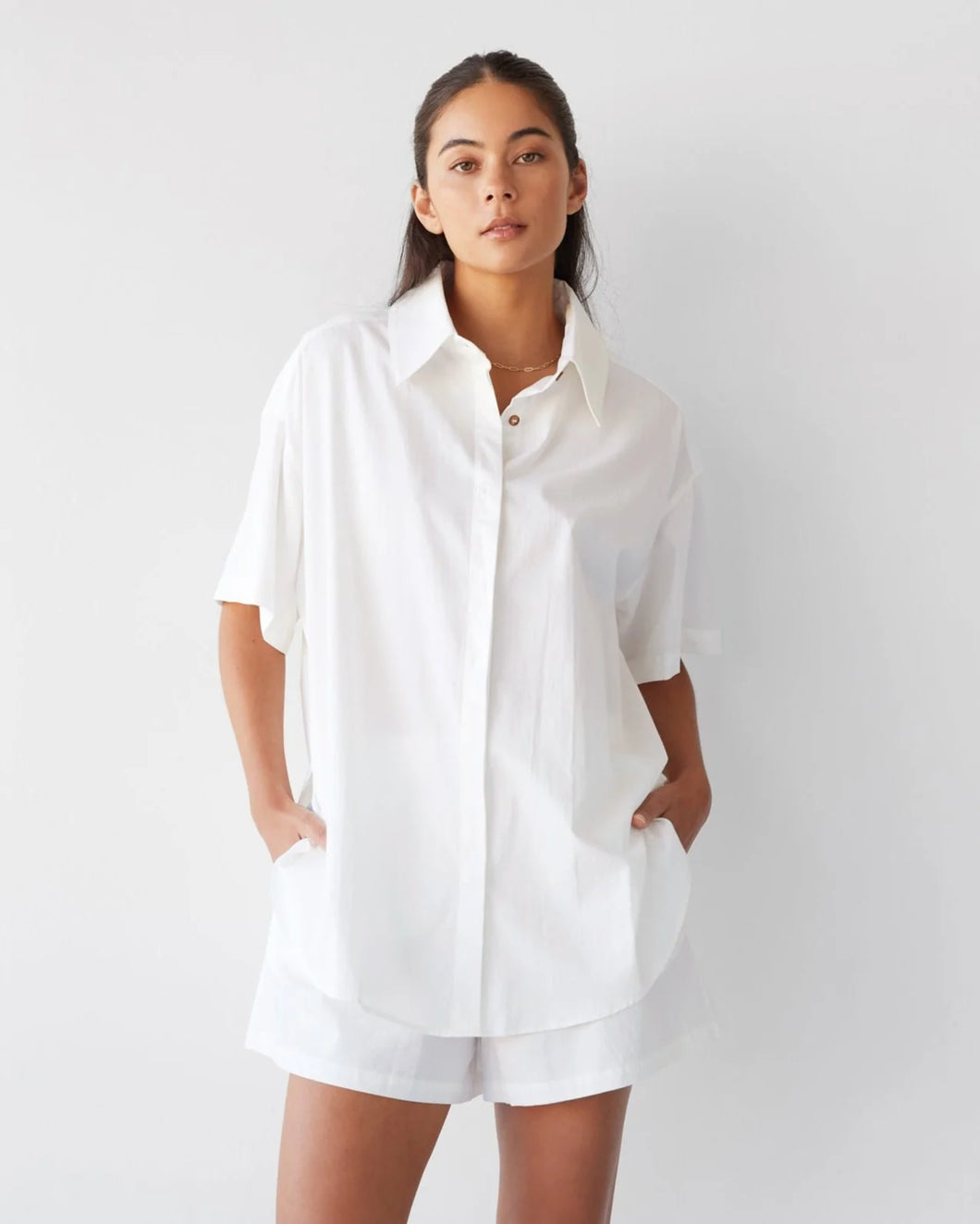 Dear Dylan Lawn Oversized Shirt - Blanc  Hyde Boutique   