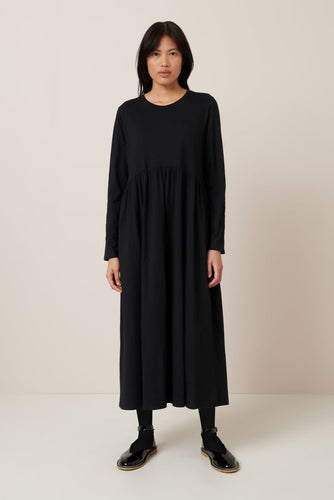 Kowtow Long Sleeve Gather Dress - Black Hyde Boutique