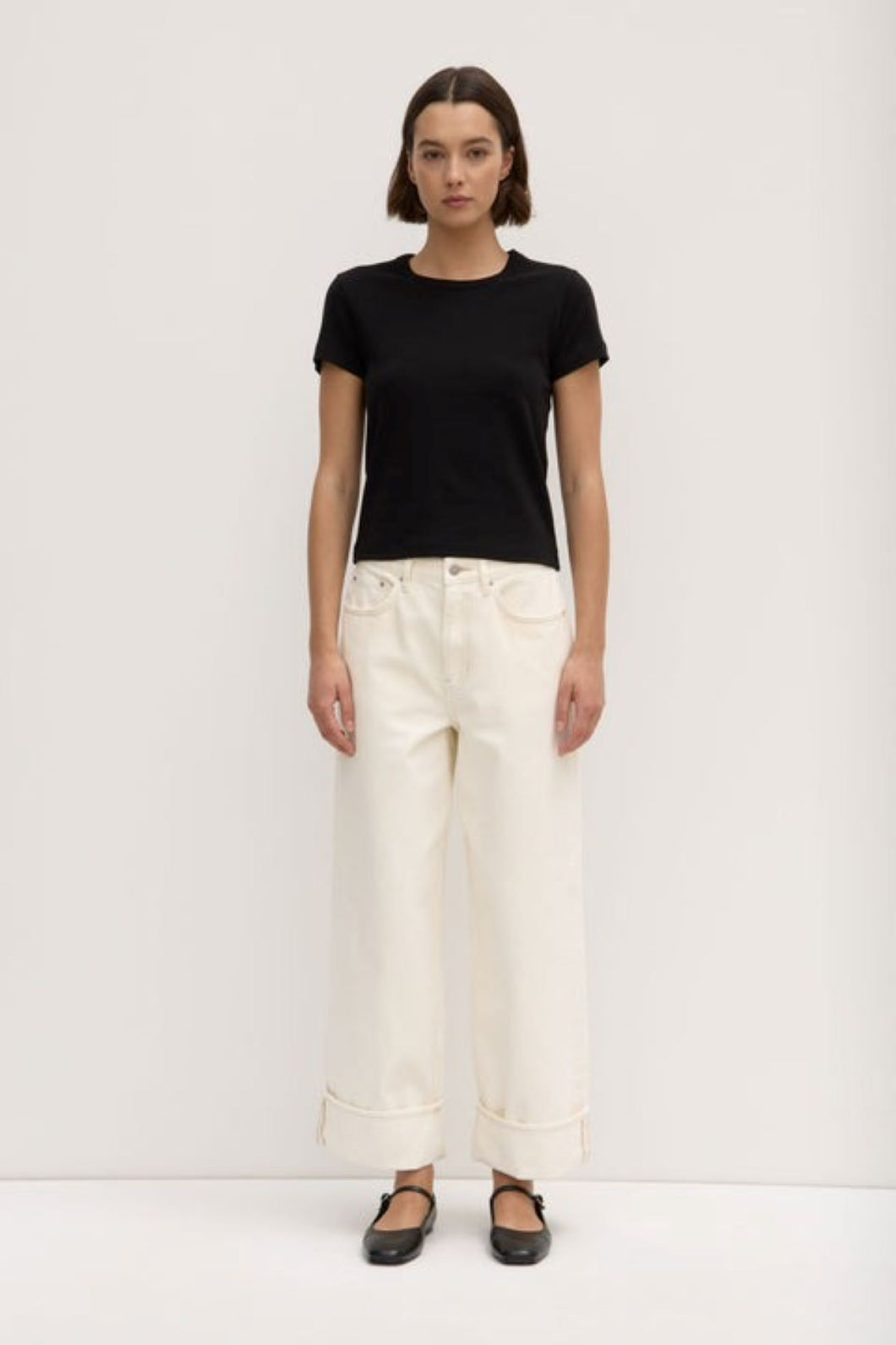 Assembly Label Lyla Cap Sleeve Tee - Black Hyde Boutique