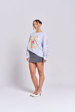 Load image into Gallery viewer, Maku the Label Moto Long Sleeve Wild Flower Top - Soft Blue Hyde Boutique
