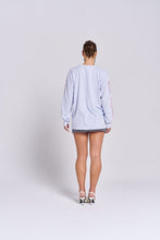 Load image into Gallery viewer, Maku the Label Moto Long Sleeve Wild Flower Top - Soft Blue Hyde Boutique
