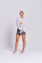 Load image into Gallery viewer, Maku the Label Moto Long Sleeve Wild Flower Top - Soft Blue Hyde Boutique
