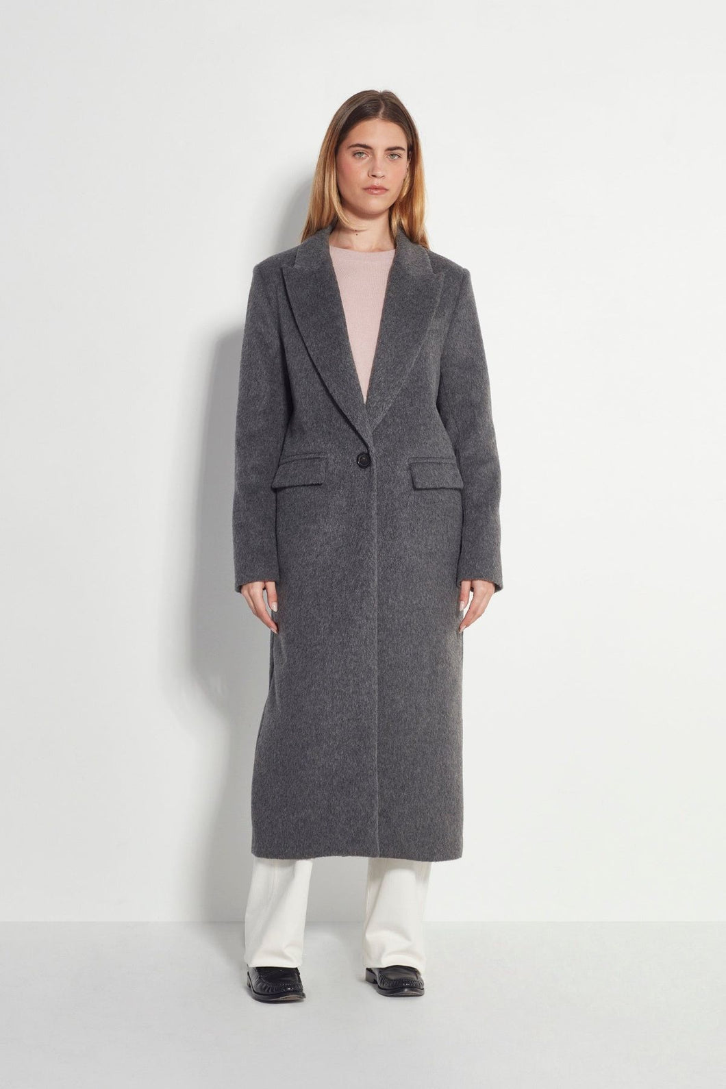 Juliette Hogan Mantelle Coat - Grey Fur Hyde Boutique