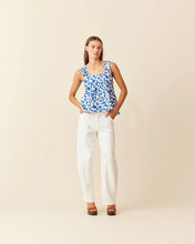 Load image into Gallery viewer, Ruby Margie Tie Back Top - Blue Floral Hyde Boutique
