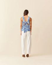 Load image into Gallery viewer, Ruby Margie Tie Back Top - Blue Floral Hyde Boutique
