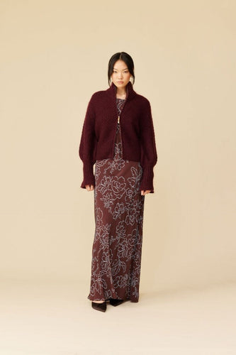 Ruby Matilda Zip Cardigan - Burgundy Hyde Boutique