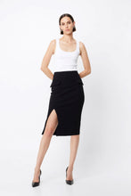 Load image into Gallery viewer, Mossman Melrose Pencil Skirt - Black Hyde Boutique
