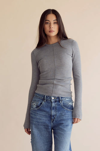 Dear Dylan Merino Long Sleeve Knit - Grey Marle Hyde Boutique