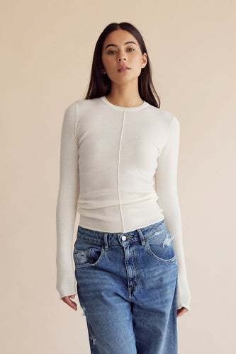 Dear Dylan Merino Long Sleeve Knit - Ivory Hyde Boutique