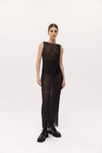 Load image into Gallery viewer, Harris Tapper Mira Lace Dress - Black Mesh Fringe Hyde Boutique
